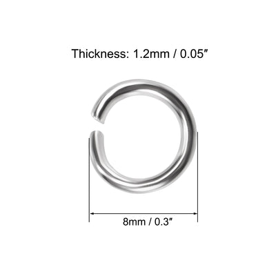 Harfington Uxcell Open Jump Rings 8mm Keychain Connector for Craft  Bracelet Pendant, Nickel Plated Iron, Silver Pack of 500