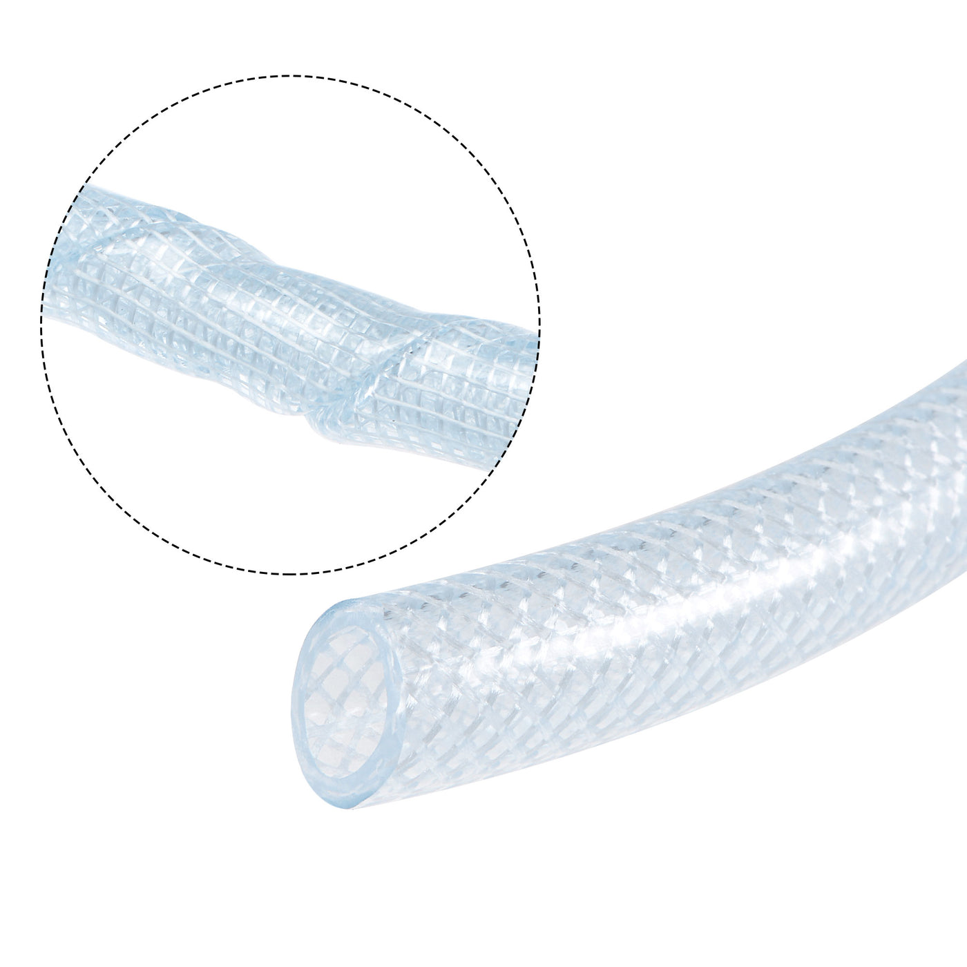 Uxcell Uxcell Braided PVC Tubing, 1/2"(13mm) ID 11/16"(17mm) OD 10ft Flexible Clear Water Hose