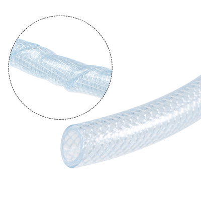 Harfington Uxcell Braided PVC Tubing, 1/2"(13mm) ID 11/16"(17mm) OD 10ft Flexible Clear Water Hose