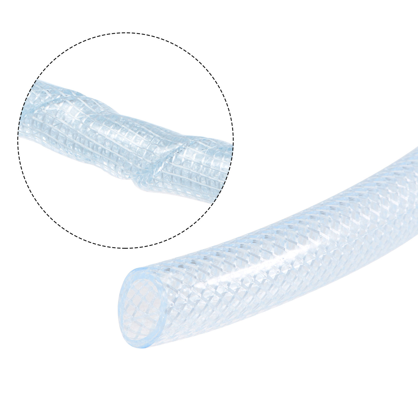 Uxcell Uxcell Braided PVC Tubing, 1/2"(13mm) ID 11/16"(17mm) OD 26ft(8m) Flexible Clear Water Hose
