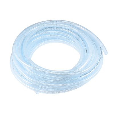 Harfington Uxcell Braided PVC Tubing, 5/16"(8mm) ID 1/2"(12mm) OD 49ft(15m) Flexible Clear Water Hose