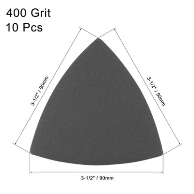 Harfington Uxcell Triangle Sandpaper Hook and Loop 3-1/2" Oscillating Tool Wet/Dry 7000 Grit 10pcs