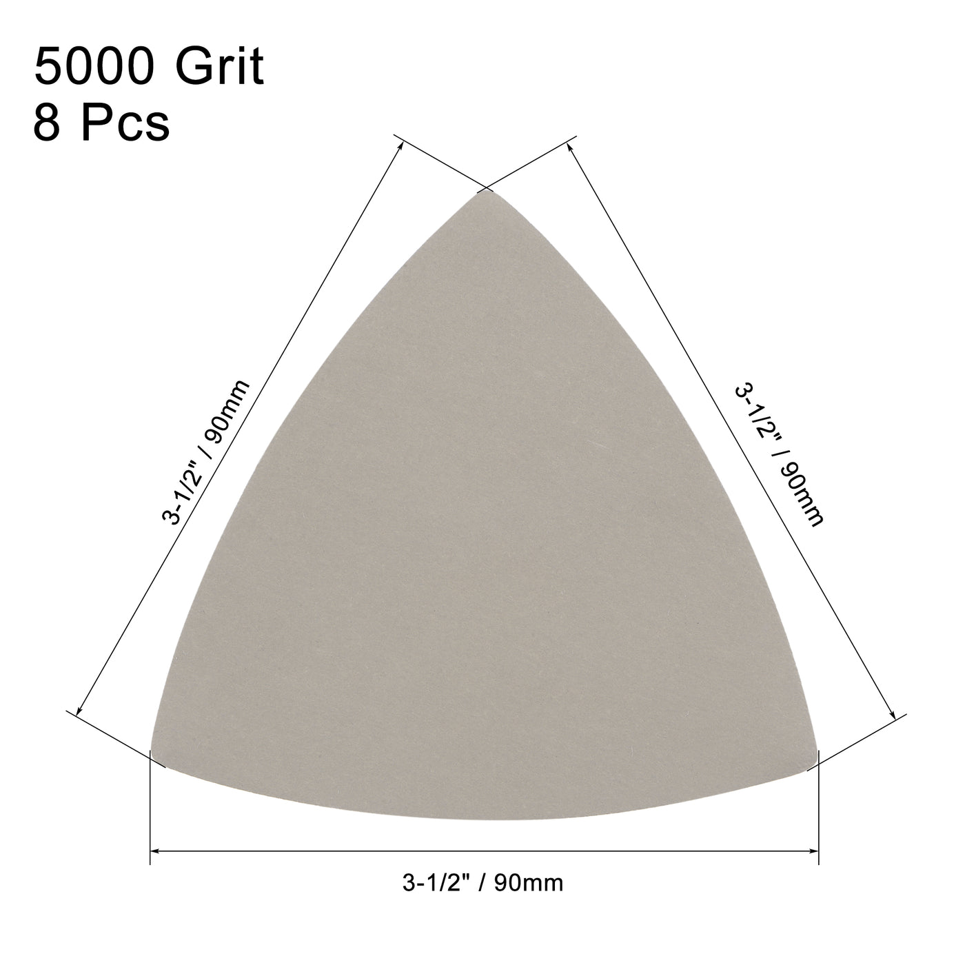 Uxcell Uxcell Triangle Sandpaper Hook and Loop 3-1/2" Oscillating Tool Wet/Dry 7000 Grit 10pcs