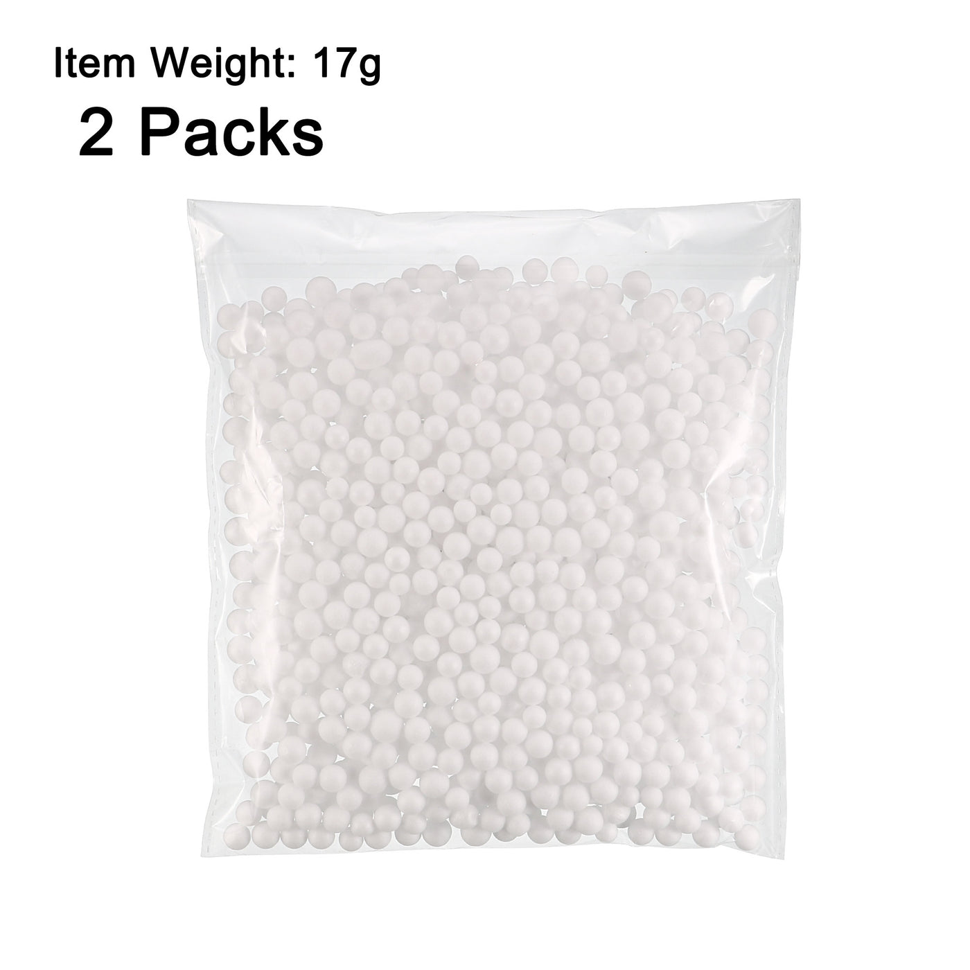 uxcell Uxcell 2 Packs 0.1" White Mini Polystyrene Foam Ball Beads for DIY Crafts, Fillings
