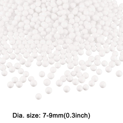 Harfington Uxcell 2 Packs 0.1" White Mini Polystyrene Foam Ball Beads for DIY Crafts, Fillings