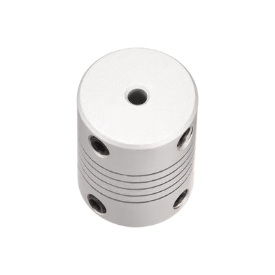Harfington Uxcell 3mm to 6mm Aluminum Alloy Shaft Coupling Flexible Coupler L25xD19 Silver