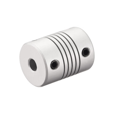 Harfington Uxcell 3mm to 6mm Aluminum Alloy Shaft Coupling Flexible Coupler L25xD19 Silver