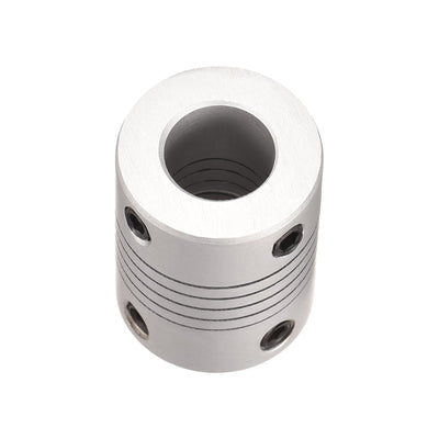 Harfington Uxcell 9mm to 10mm Aluminum Alloy Shaft Coupling Flexible Coupler L25xD19 Silver