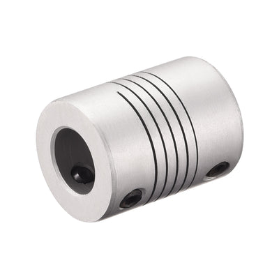 Harfington Uxcell 9mm to 10mm Aluminum Alloy Shaft Coupling Flexible Coupler L25xD19 Silver