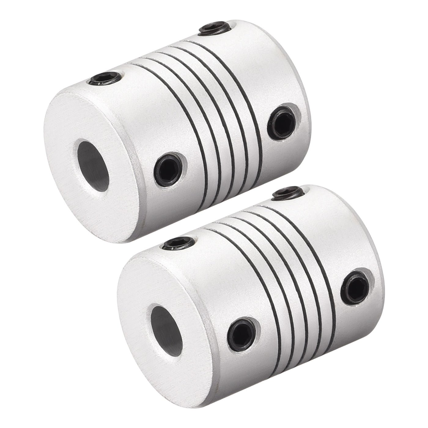 uxcell Uxcell 8mm to 9mm Aluminum Alloy Shaft Coupling Flexible Coupler L25xD19 Silver,2pcs