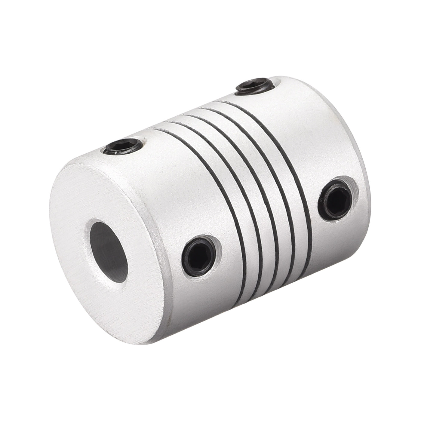 uxcell Uxcell 5mm to 6.35mm Aluminum Alloy Shaft Coupling Flexible Coupler L25xD19 Silver,5pcs