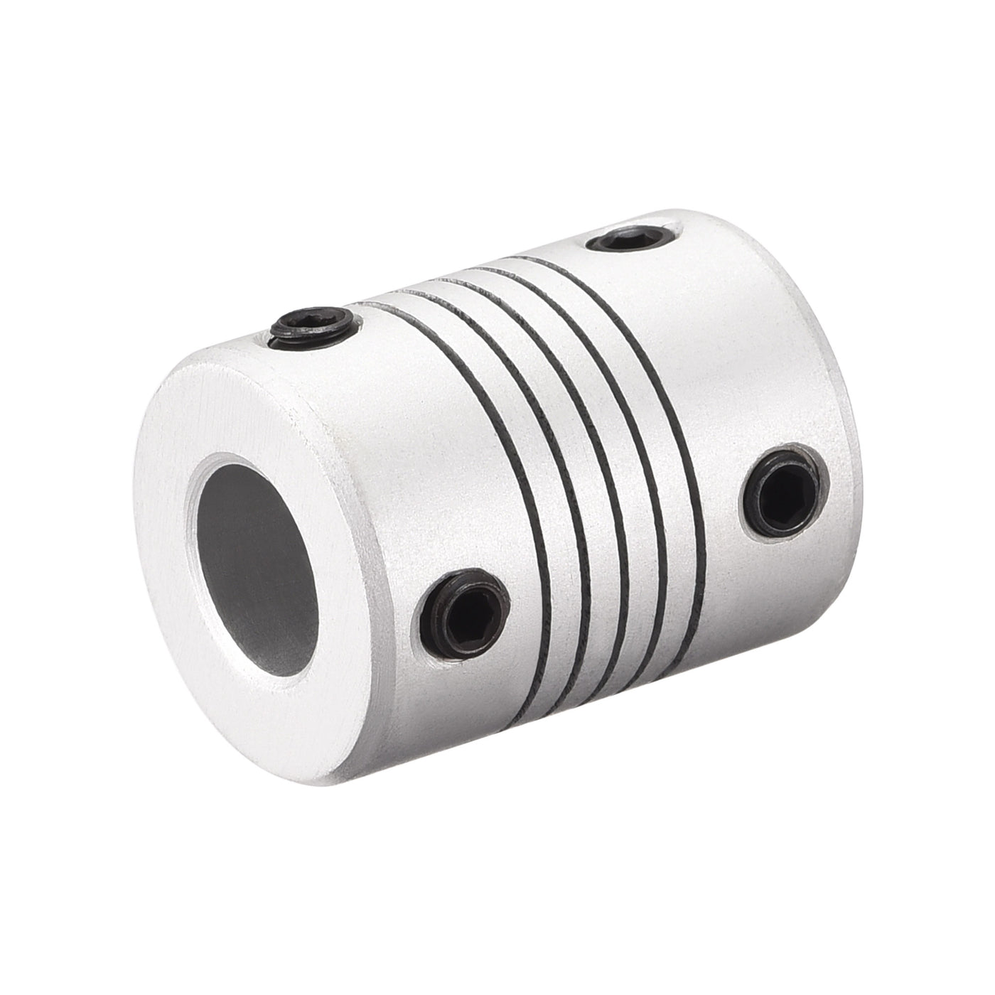 uxcell Uxcell 9mm to 9mm Aluminum Alloy Shaft Coupling Flexible Coupler L25xD19 Silver,5pcs