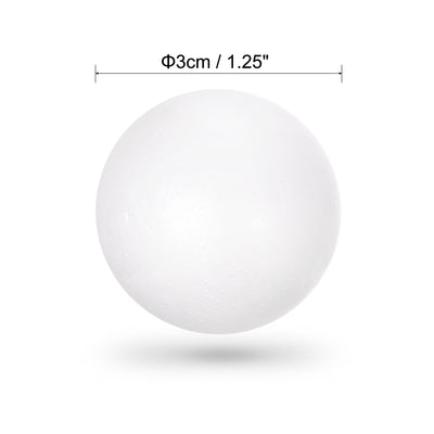 Harfington Uxcell 50Pcs 1.5" White Polystyrene Foam Solid Balls for Crafts and Party Decorations