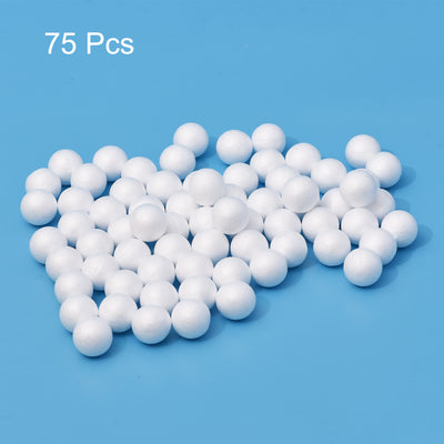 Harfington Uxcell 75Pcs 1.5" White Polystyrene Foam Solid Balls for Crafts and Party Decorations