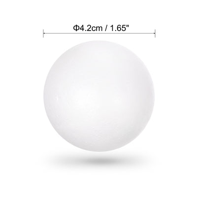 Harfington Uxcell 72Pcs 1.65" White Polystyrene Foam Solid Balls for Crafts and Party Decorations