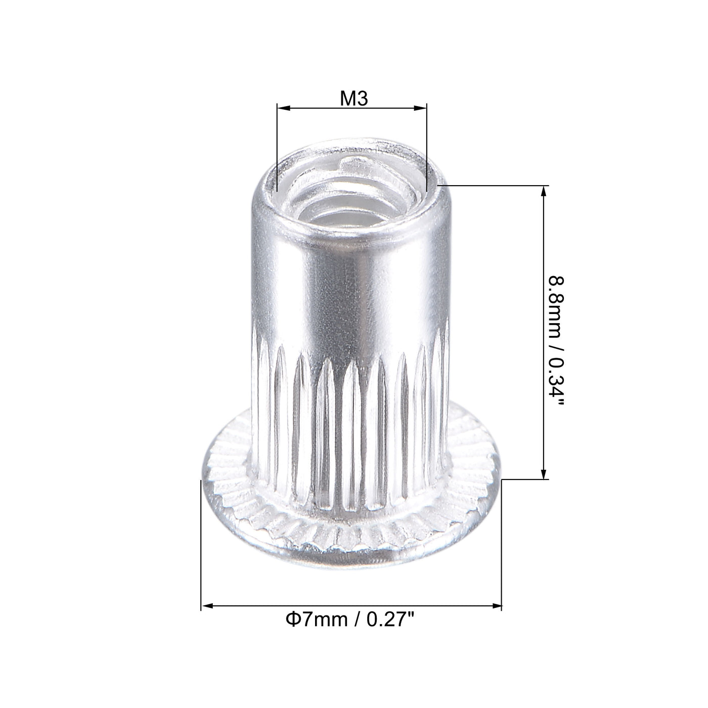 Uxcell Rivet Nuts, Knurled Flat Head Threaded Insert Nut | Harfington