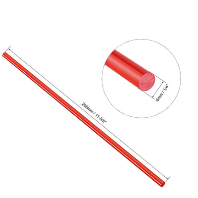 Harfington Uxcell Acrylic Round Rod,Colorful,1/4" Diameter 11-5/8" Length, Solid Plastic PMMA Bar Stick