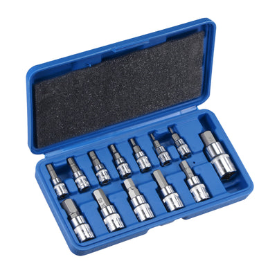 uxcell Uxcell H2 - H14 Hex Bit Socket Set, S2 Bits & CR-V Sockets (For Hand Use Only) 13-Piece