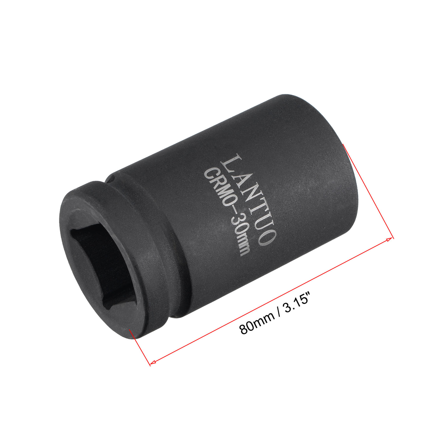 Uxcell Uxcell 1" Drive by 32mm 6-Point Impact Socket, CR-MO 80mm Length, Standard Metric Sizes