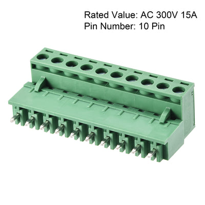 Harfington Uxcell 10 Pin 5.08mm Pitch Male Female PCB Screw Terminal Block 5 Sets