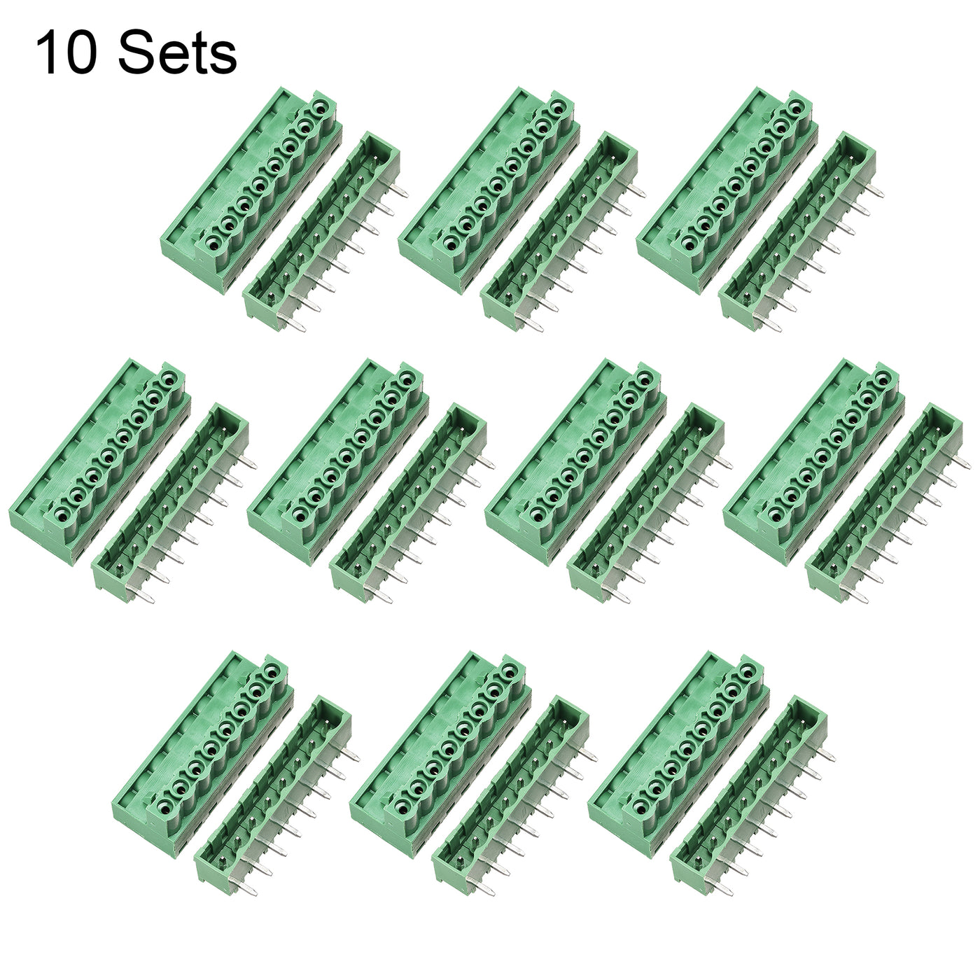 uxcell Uxcell 8-Pin 5.08mm Pitch Right Angle PCB Screw Terminal Block Connector 10 Sets