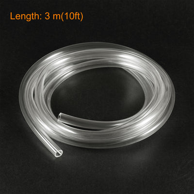 Harfington Uxcell PVC Clear Vinyl Tubing, 10mm(3/8") ID 13mm(1/2") OD 10ft Plastic Pipe Air Water Hose with Clamps