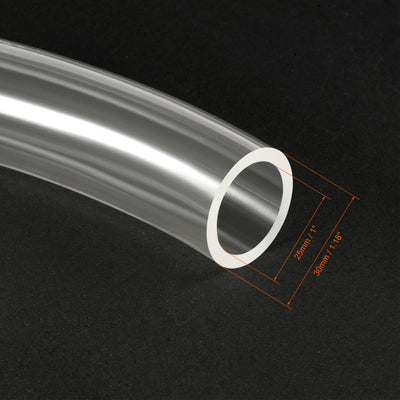 Harfington Uxcell PVC Clear Vinyl Tubing, 25mm(1") ID 30mm(1 3/16") OD 3.3ft Plastic Pipe Air Water Hose with Clamps