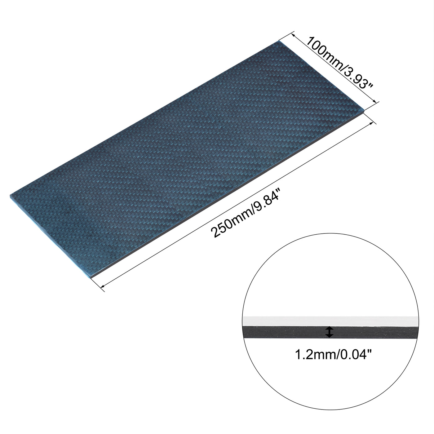Uxcell Uxcell Carbon Fiber Plate Panel Sheets 150mm x 125mm x 3mm (Twill Matte)