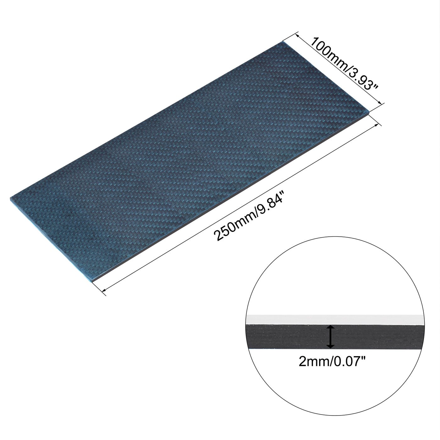 Uxcell Uxcell Carbon Fiber Plate Panel Sheets 150mm x 125mm x 3mm (Twill Matte)