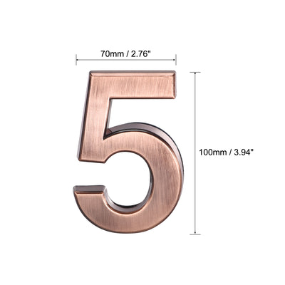 Harfington Uxcell Self Adhesive House Number, 3.94 Inch ABS Plastic Number 1 for House Hotel Mailbox Address Sign Bronze Brushed 2 Pcs
