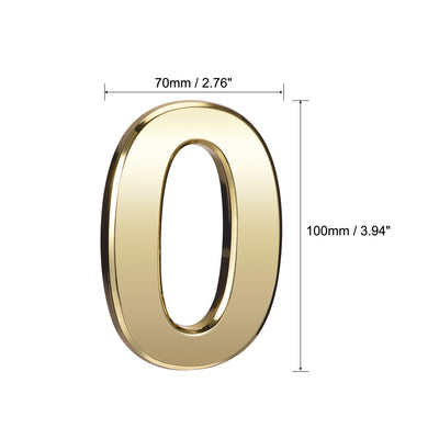 Harfington Uxcell Self Adhesive House Number, 3.94 Inch ABS Plastic Number 8 for House Hotel Mailbox Address Sign Gold Tone 2 Pcs