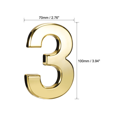 Harfington Uxcell Self Adhesive House Number, 3.94 Inch ABS Plastic Number 8 for House Hotel Mailbox Address Sign Gold Tone 2 Pcs