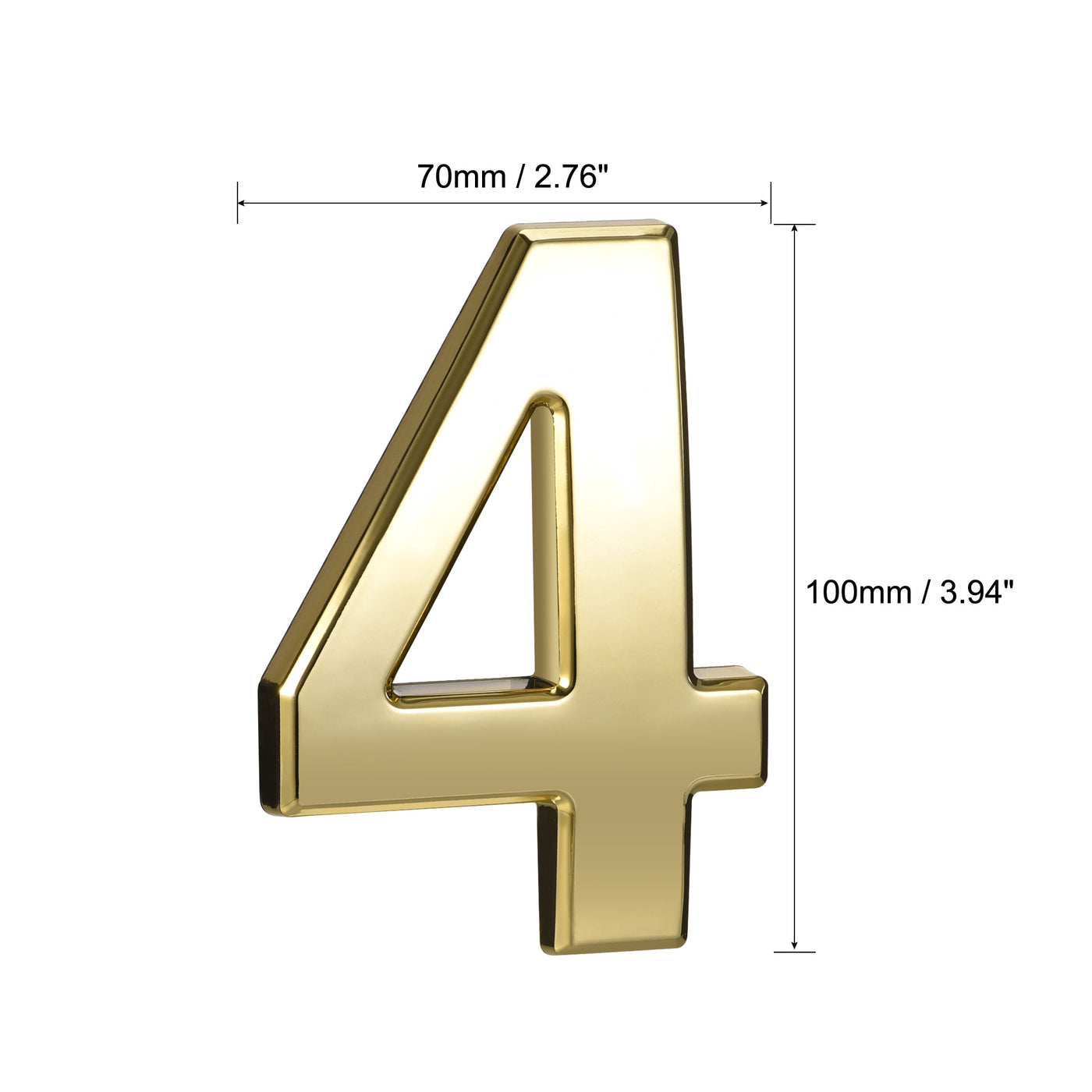 Uxcell Uxcell Self Adhesive House Number, 3.94 Inch ABS Plastic Number 8 for House Hotel Mailbox Address Sign Gold Tone 2 Pcs
