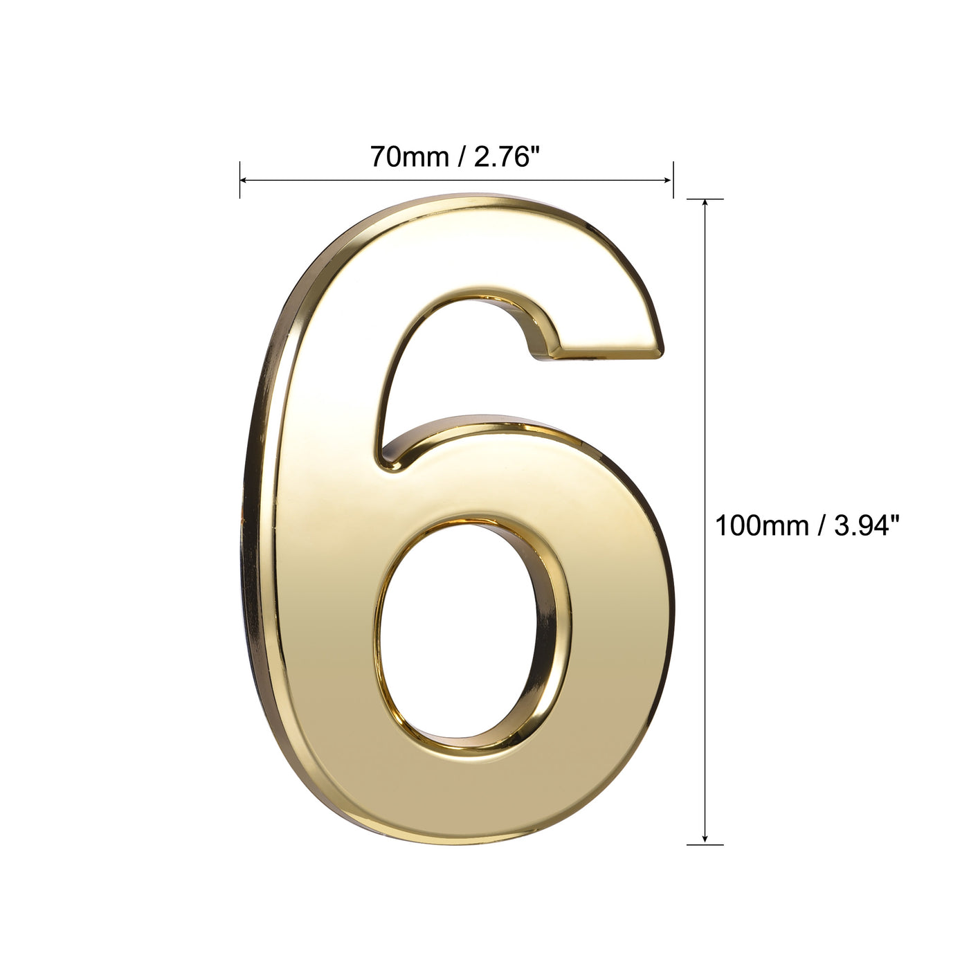 Uxcell Uxcell Self Adhesive House Number, 3.94 Inch ABS Plastic Number 8 for House Hotel Mailbox Address Sign Gold Tone 2 Pcs