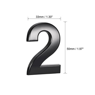 Harfington Uxcell Self Adhesive House Number, 1.97 Inch ABS Plastic Number 3 for House Hotel Mailbox Address Sign Black 2 Pcs