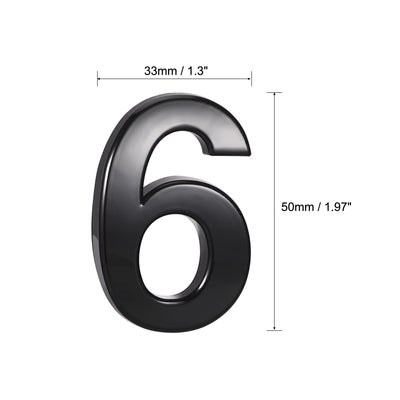 Harfington Uxcell Self Adhesive House Number, 1.97 Inch ABS Plastic Number 3 for House Hotel Mailbox Address Sign Black 2 Pcs