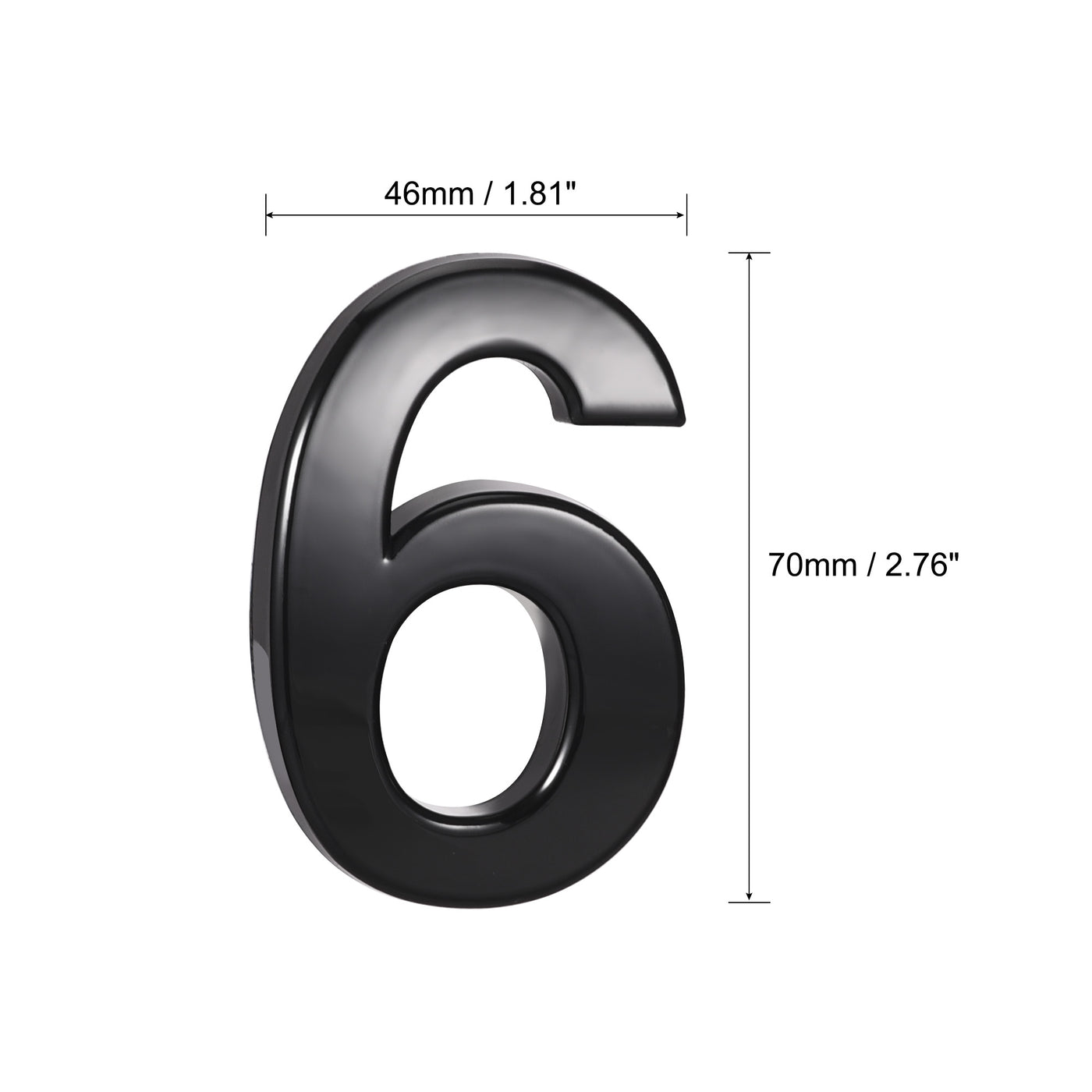 Uxcell Uxcell Self Adhesive House Number, 2.76 Inch ABS Plastic Number 2 for House Hotel Mailbox Address Sign Black 2 Pcs