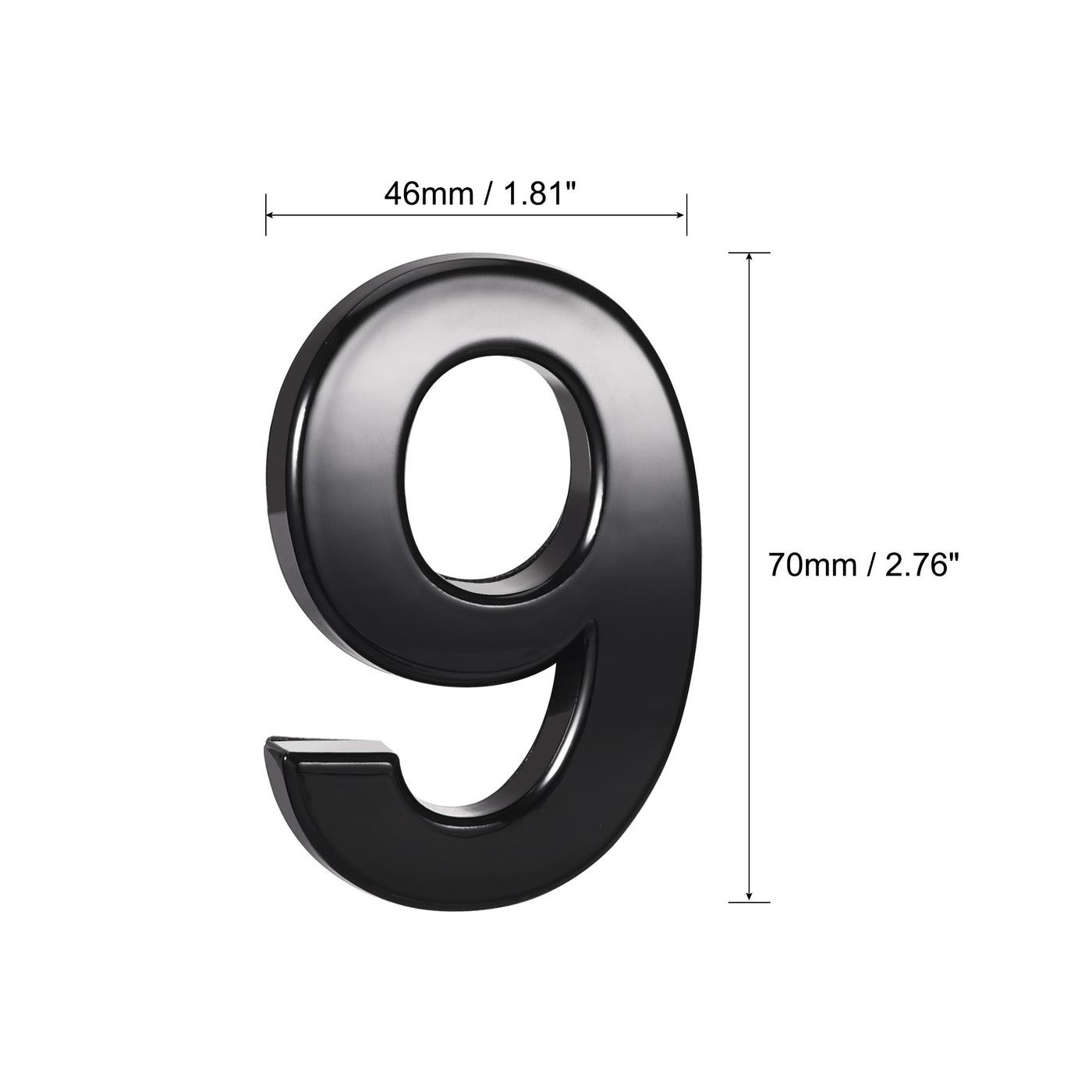 Uxcell Uxcell Self Adhesive House Number, 2.76 Inch ABS Plastic Number 2 for House Hotel Mailbox Address Sign Black 2 Pcs