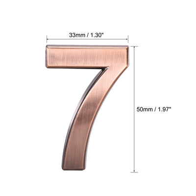 Harfington Uxcell Self Adhesive House Number, 1.97 Inch ABS Plastic Number 1 for House Hotel Mailbox Address Sign Bronze Brushed 2 Pcs