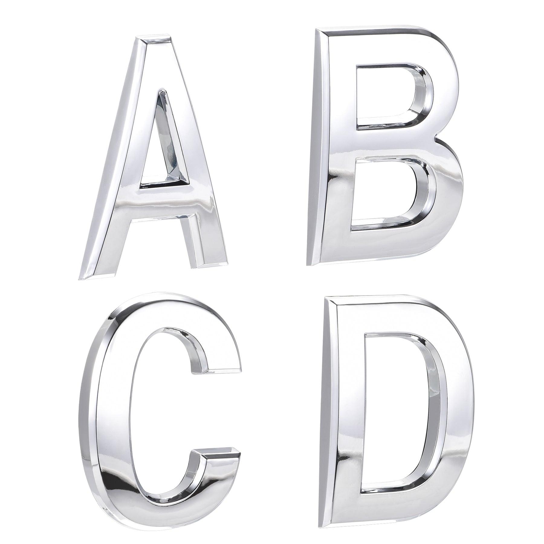 Uxcell Self Adhesive House Letter, 2.76 Inch ABS Plastic Letter ABCD