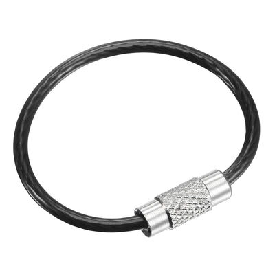 Harfington Uxcell Wire Keychain Key Ring Loop Cable for Handbag Lanyard Zipper, PVC Coated Stainless Steel