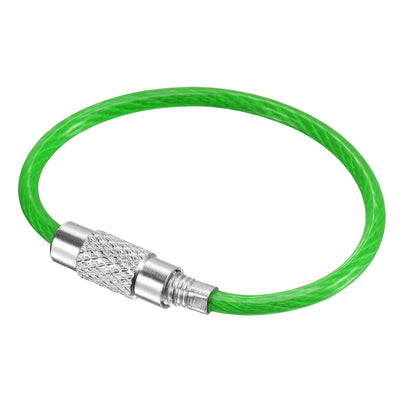 Harfington Uxcell Wire Keychain Key Ring Loop Cable for Handbag Lanyard Zipper, PVC Coated Stainless Steel