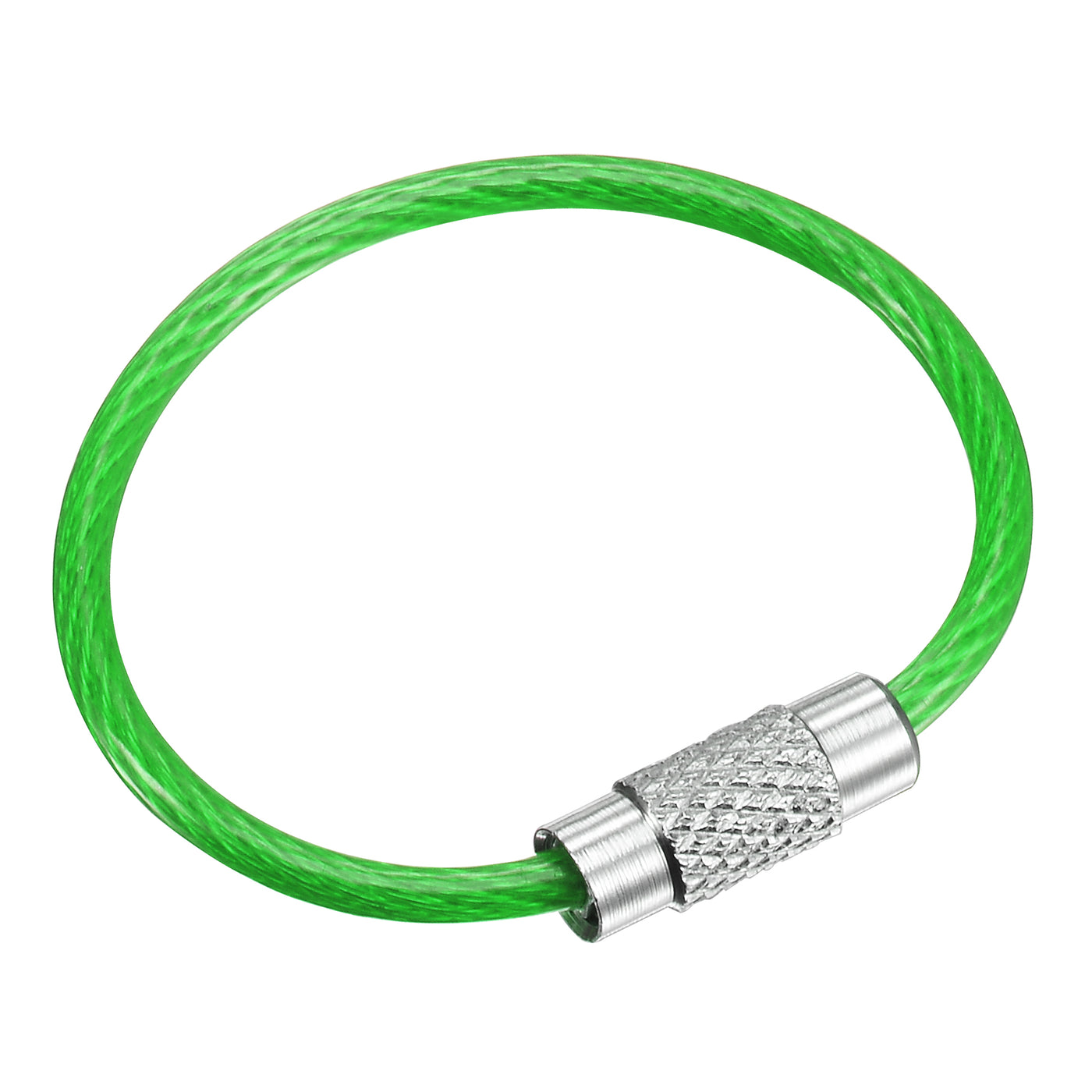 uxcell Uxcell Wire Keychain Key Ring Loop Cable for Handbag Lanyard Zipper, PVC Coated Stainless Steel