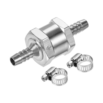 Harfington Uxcell Non-Return One Way Check Valve with Hose Clamps, 7mm Barb OD, for Water Petrol Fuel Line