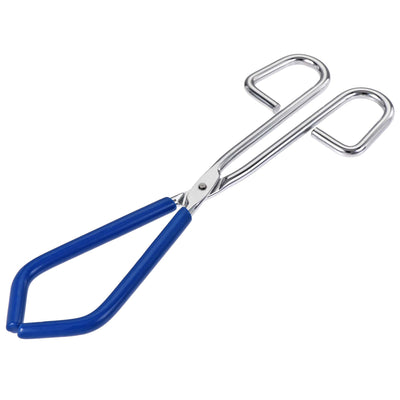 Harfington Uxcell Lab Beaker Tongs Stainless Steel Chrome Plated 10-inch Opens up to 200mm Width Blue
