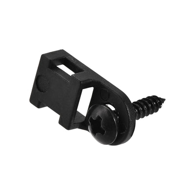 Harfington Uxcell 19mm x 9mm x 4.6mm Nylon Cable Fasten Clip with Screws and Ties Black 50 Set