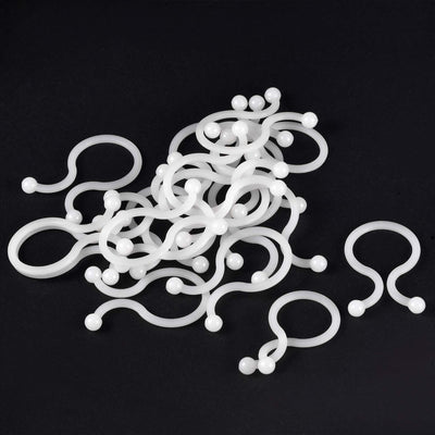 Harfington Uxcell Nylon Reusable Twist Tie Cable Clips White 10mm x 30pcs, 18mm x 20pcs