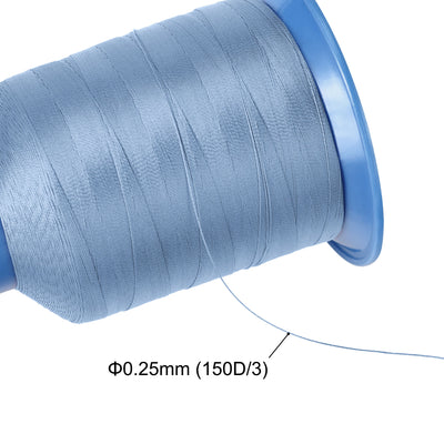 Harfington Uxcell Bonded Polyester Thread Extra-strong 1968 Yards 150D/0.25mm (Dark Black)