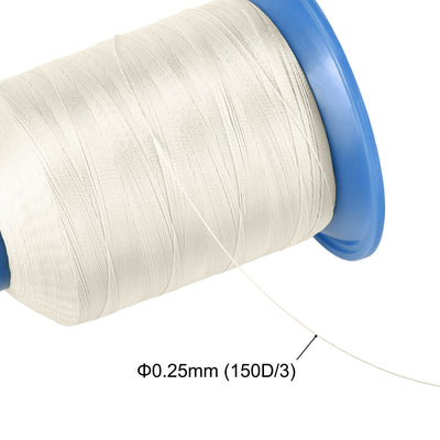 Harfington Uxcell Bonded Polyester Thread Extra-strong 1968 Yards 150D/0.25mm (Dark Black)