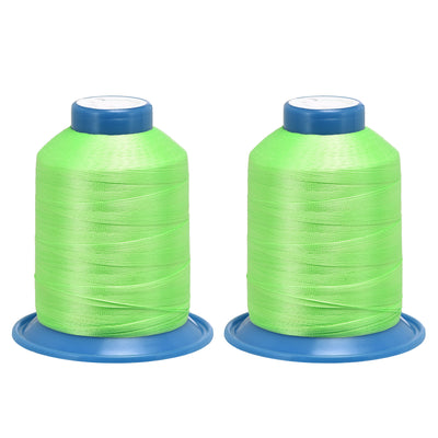 Harfington Uxcell Bonded Polyester Threads Extra-strong 1968 Yards 150D/0.25mm (Lawn Green, 2pcs)